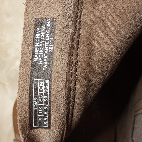 TOMS Desert Taupe Suede Perforated Majorca Peep Toe Ankle Booties - Picture 11 of 11